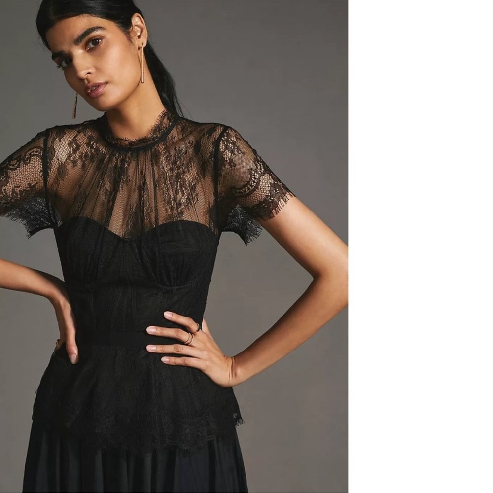 ISO Mare Mare x Anthropologie Lace Peplum Blouse